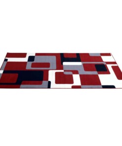 Modern vloerkleed Retro - rood - overzicht schuin, thumbnail Modern vloerkleed Retro - rood - overzicht schuin, thumbnail