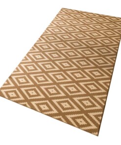 Moderne loper ruiten Diamond - bruin/beige - overzicht schuin