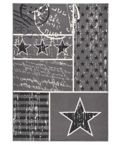 Modern vloerkleed Stars - grijs - overzicht schuin, thumbnail Modern vloerkleed Stars - grijs - overzicht schuin, thumbnail