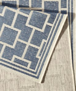 Binnen & buiten vloerkleed Bay - blauw - close up, thumbnail