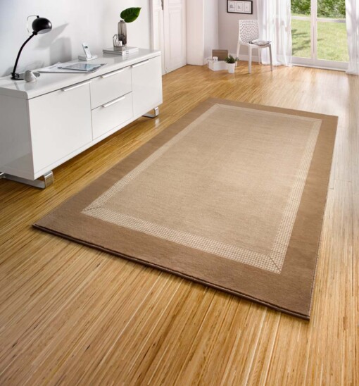 Design vloerkleed Band - beige/crème - sfeer