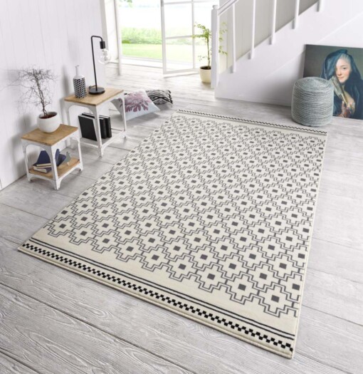 Design vloerkleed Cubic - crème/grijs - sfeer