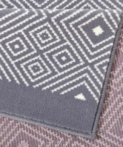 Design vloerkleed Quadrangle - grijs/crème - close up