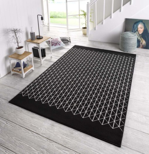 Design vloerkleed Twist - zwart/crème - sfeer