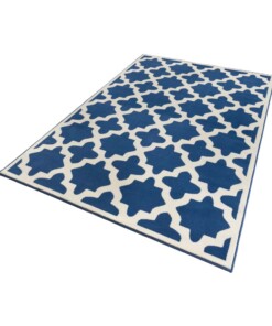 Design vloerkleed Noble - blauw/crème - overzicht schuin, thumbnail Design vloerkleed Noble - blauw/crème - overzicht schuin, thumbnail