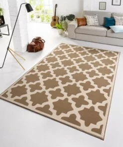 Design vloerkleed Noble - taupe/crème - sfeer