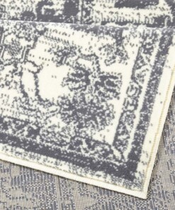 Design vintage tapijt Glorious - grijs/crème - close up