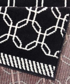 Design vloerkleed Chain - zwart/crème - close up