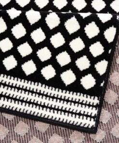 Design vloerkleed gestippeld Capri - zwart/crème