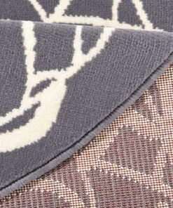 Modern vloerkleed rond Mandala - grijs - close up