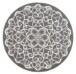 Modern vloerkleed rond Mandala - blauw - overzicht boven, thumbnail