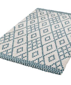 Modern design vloerkleed Chess - crème/blauw