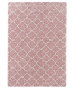 Hoogpolig vloerkleed Luna - roze/crème - overzicht boven