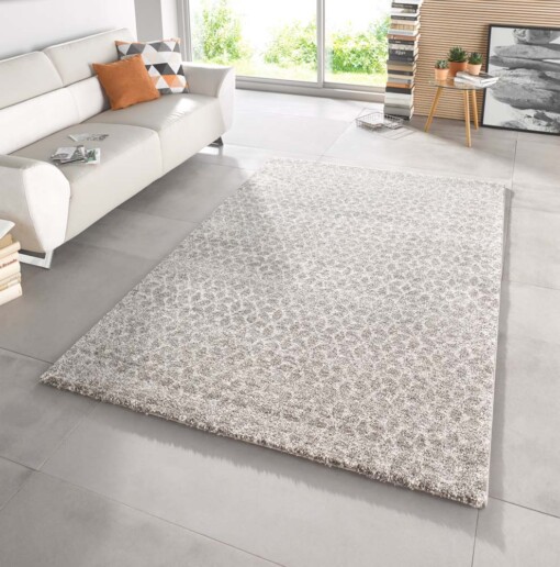 Hoogpolig modern vloerkleed Nova - grijs - sfeer