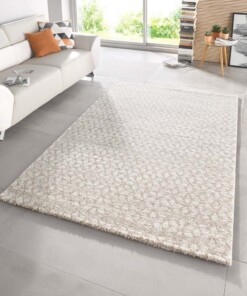 Hoogpolig modern vloerkleed Nova - beige/crème - sfeer