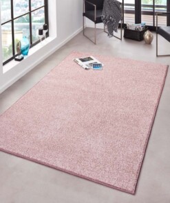 Modern effen vloerkleed Pure - roze - sfeer