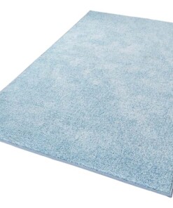 Modern effen vloerkleed Pure - blauw - overzicht schuin, thumbnail