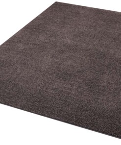 Modern effen vloerkleed Pure - antraciet - overzicht schuin, thumbnail