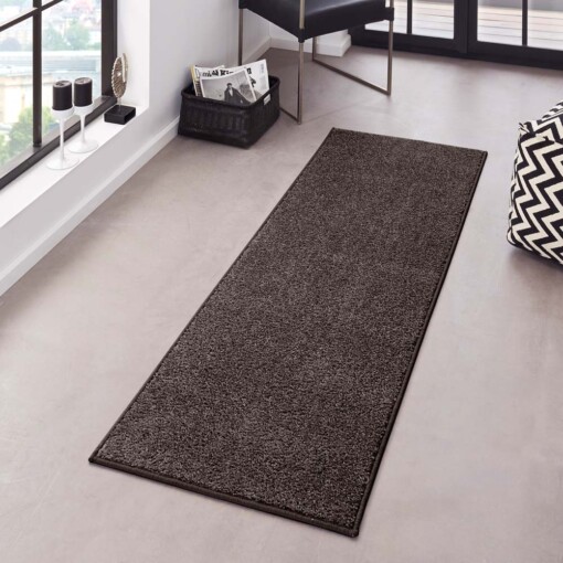Moderne effen loper Pure - antraciet - sfeer
