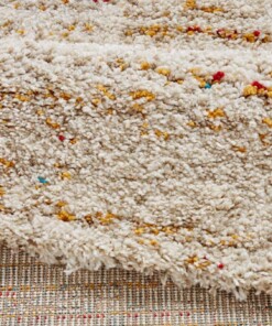 Hoogpolig modern vloerkleed Chic - crème - close up, thumbnail