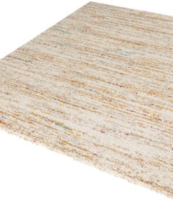 Hoogpolig modern vloerkleed Chic - crème - overzicht schuin, thumbnail