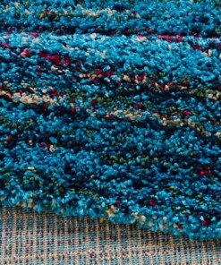 Hoogpolig modern vloerkleed Chic - blauw - close up, thumbnail Hoogpolig modern vloerkleed Chic - blauw - close up, thumbnail