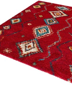 Bohemian vloerkleed Boho Geometric - rood - overzicht schuin, thumbnail Bohemian vloerkleed Boho Geometric - rood - overzicht schuin, thumbnail