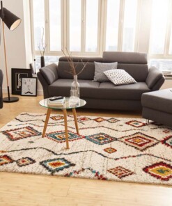 Bohemian vloerkleed Boho Geometric - crème - sfeer