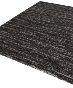 Modern vloerkleed gestreept Delight - donkergrijs - overzicht schuin, thumbnail