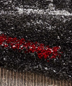 Modern vloerkleed A-symmetrisch Grid - donkergrijs - close up, thumbnail