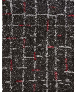 Modern vloerkleed A-symmetrisch Grid - donkergrijs - overzicht boven, thumbnail