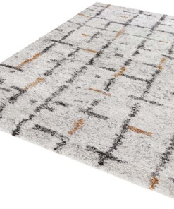 Modern vloerkleed A-symmetrisch Grid - crème - overzicht schuin, thumbnail