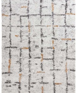 Modern vloerkleed A-symmetrisch Grid - crème - overzicht boven, thumbnail