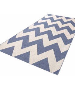 Loper binnen & buiten zigzag Unique - blauw - overzicht schuin, thumbnail