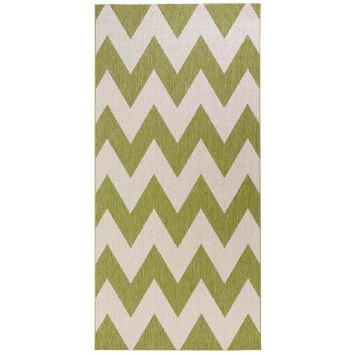 Loper binnen & buiten zigzag Unique - groen - overzicht boven