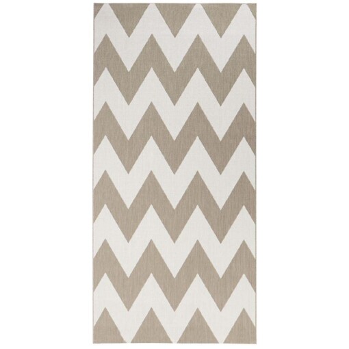 Loper binnen & buiten zigzag Unique - beige - overzicht boven
