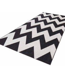 Loper binnen & buiten zigzag Unique - zwart - overzicht schuin, thumbnail