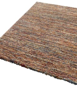 Hoogpolig vloerkleed Gravel - bruin - overzicht schuin, thumbnail