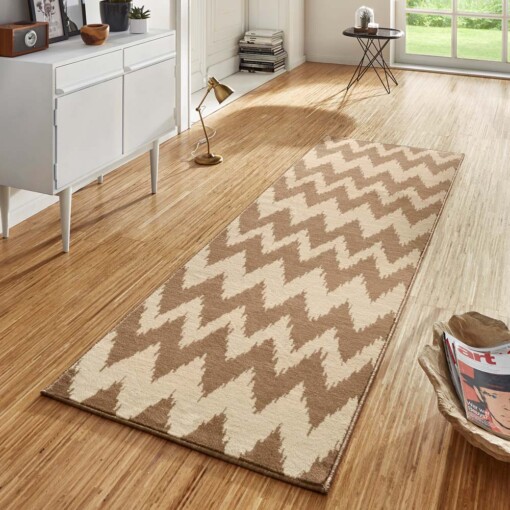 Design loper Fabric - bruin/crème - sfeer