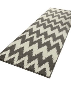 Design loper Fabric - grijs/crème - overzicht schuin, thumbnail