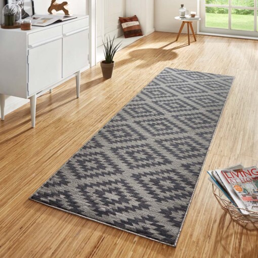 Design loper ruiten Nordic - grijs - sfeer