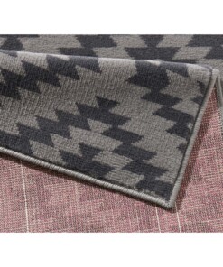 Design loper ruiten Nordic - grijs - close up, thumbnail