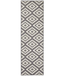 Design loper ruiten Nordic - grijs/crème - overzicht boven, thumbnail