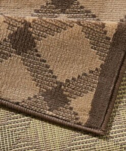 Design vloerkleed ruiten Grand - bruin - close up, thumbnail