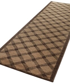 Design vloerkleed ruiten Grand - bruin - overzicht schuin, thumbnail