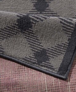 Design loper ruiten Grand - grijs - close up, thumbnail