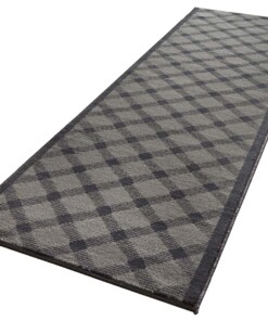 Design loper ruiten Grand - grijs - overzicht schuin, thumbnail