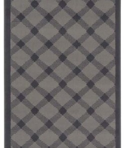 Design loper ruiten Grand - grijs - overzicht boven, thumbnail