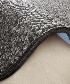 Rond vloerkleed Wol-optiek - antraciet - close up