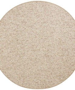 Rond vloerkleed Wol-optiek - beige/bruin - overzicht boven